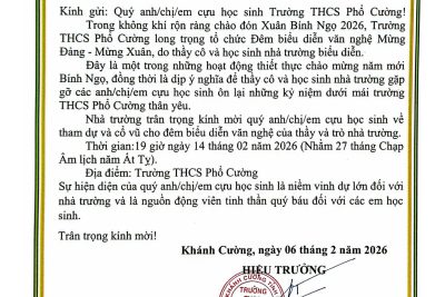 THƯ MỜI THAM DỰ ĐÊM VĂN NGHỆ