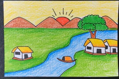 Bài vẽ môn mỹ thuật của học sinh